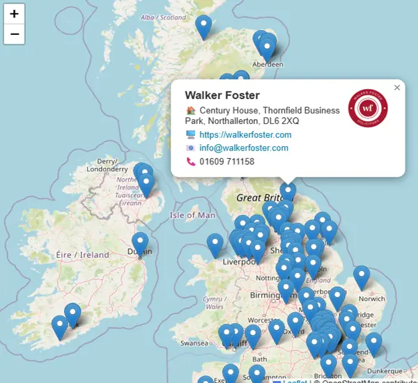 Local map search listings display